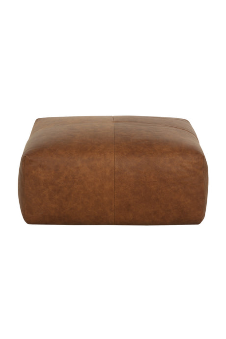 Brown Leather Square Ottoman by Splendido Elio