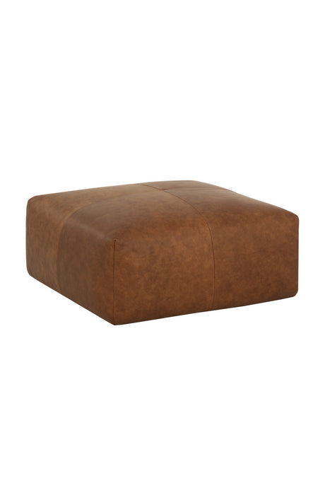 Brown Leather Square Ottoman by Splendido Elio, alternate view 3