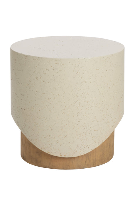 Cream Cylindrical Indoor/Outdoor End Table by Splendido Patras Side Table, alternate view 5