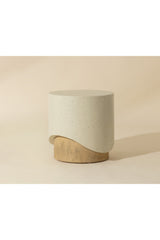 Cream Cylindrical Indoor/Outdoor End Table by Splendido Patras Side Table, alternate view 9