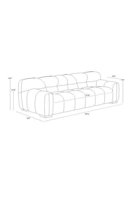 Gold Tufted Sofa by Splendido Romy, alternate view 9