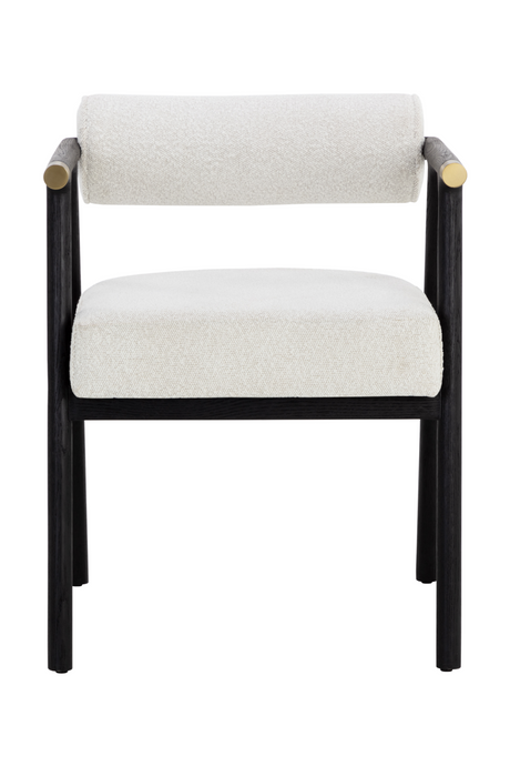 White Boucle Dining Armchair by Splendido Sova Dining Chair, alternate view 3