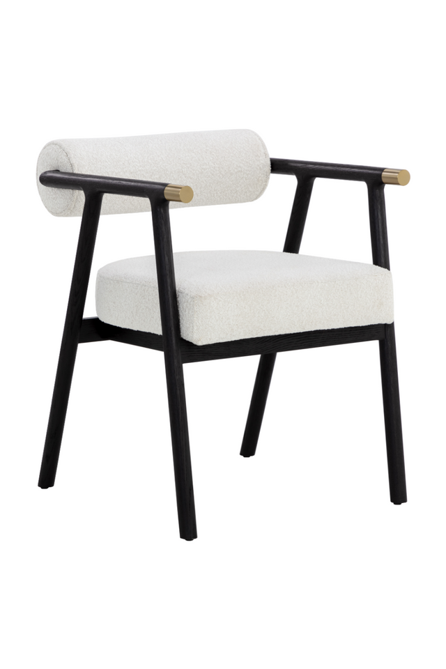 White Boucle Dining Armchair by Splendido Sova Dining Chair