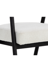 White Boucle Dining Armchair by Splendido Sova Dining Chair, alternate view 8