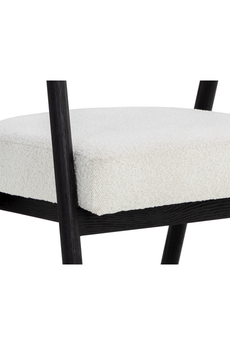 White Boucle Dining Armchair by Splendido Sova Dining Chair, alternate view 8