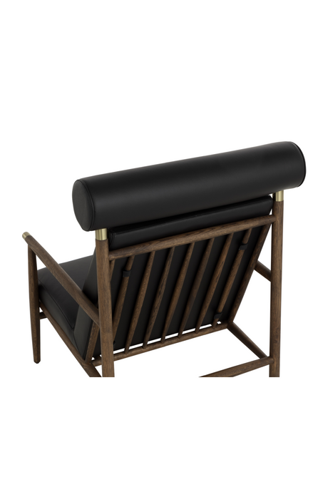 Oak Framed Leather Lounge Chair by Splendido Biko Accent Chair, alternate view 15