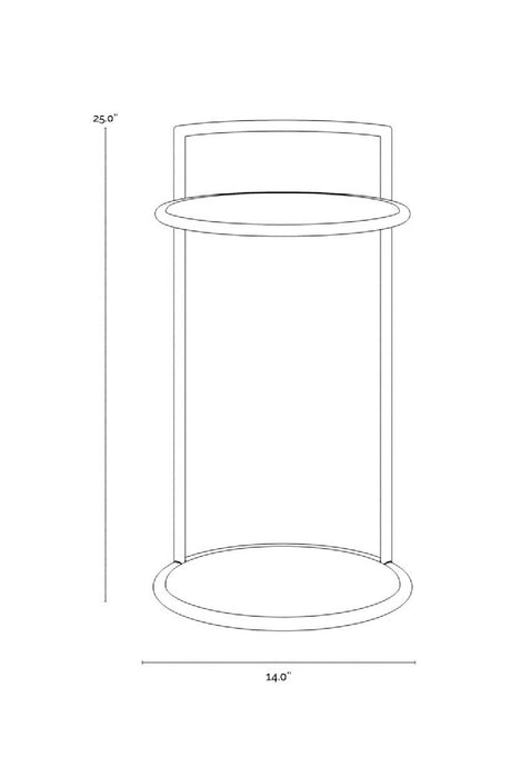 Gold Frame Indoor/Outdoor End Table by Splendido Parga Outdoor Side Table, alternate view 24