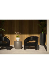 Black Indoor/Outdoor Lounge Chair by Splendido Cura Accent Chair, alternate view 9