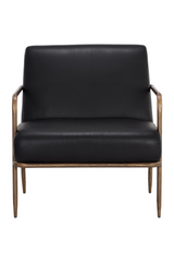 Hammered Brass Leather Lounge Chair by Splendido Lathan Accent Chair, alternate view 15