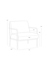 Hammered Brass Leather Lounge Chair by Splendido Lathan Accent Chair, alternate view 23