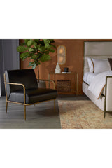 Hammered Brass Leather Lounge Chair by Splendido Lathan Accent Chair, alternate view 27