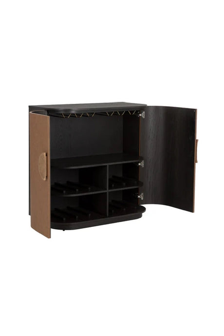 Smoked Acacia 2-Door Bar Cabinet by Splendido Dresden Wine Cabinet, alternate view 5