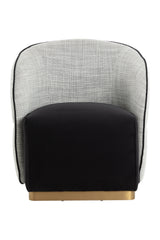 White Back Curved Lounge Chair by Splendido Fatina Accent Chair, alternate view 3