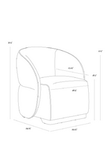 White Back Curved Lounge Chair by Splendido Fatina Accent Chair, alternate view 7