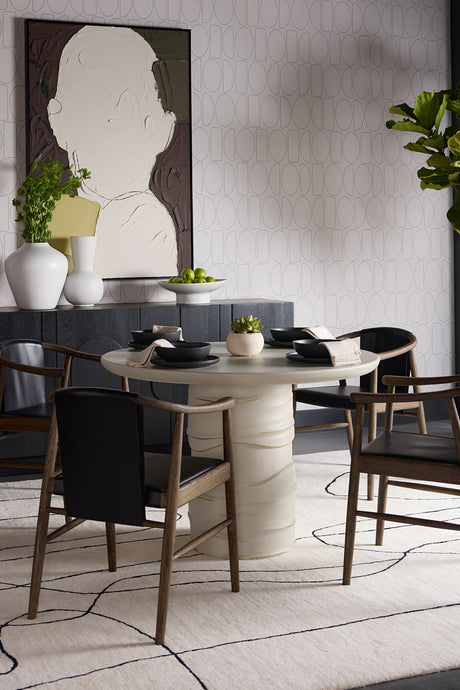 Cream Round Indoor/Outdoor Dining Table by Splendido Alanya, alternate view 5