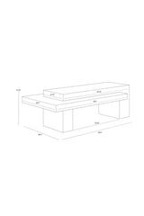 Rectangular Timber-Effect Indoor/Outdoor Coffee Table by Splendido Herriot, alternate view 11