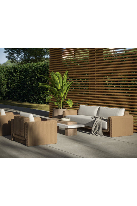 Rectangular Timber-Effect Indoor/Outdoor Coffee Table by Splendido Herriot, alternate view 8