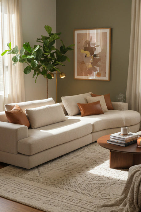 Cream Curved Seat Sofa by Splendido Baela, alternate view 2