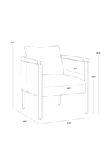 Curved Wood Frame Lounge Chair by Splendido Wilder Accent Chair, alternate view 15