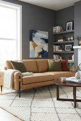 Brown Leather Strapped Sofa by Splendido Camus, alternate view 2