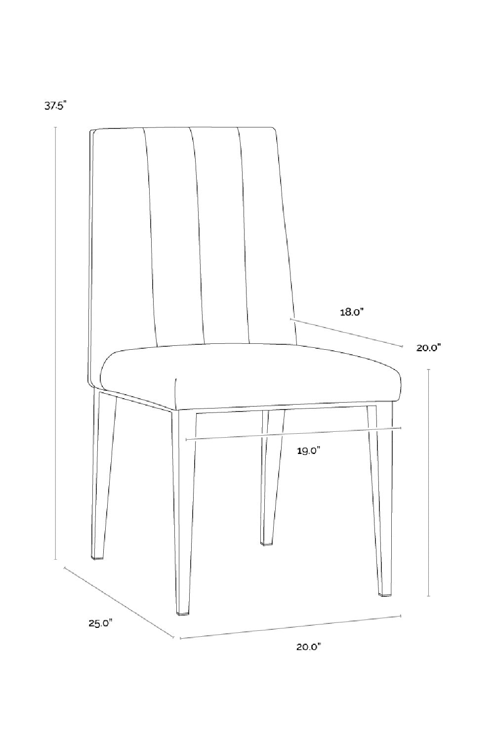 Vertical Channeled Dining Chairs (2) by Splendido Wilbur, alternate view 24