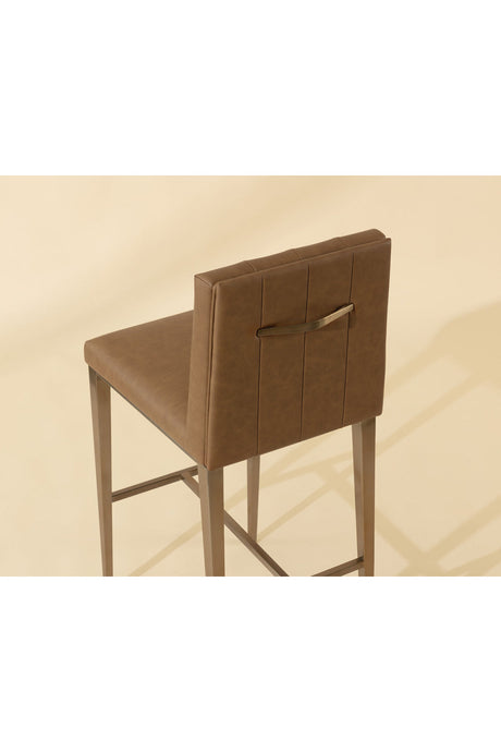 Vertical-Channeled Leather-Look Bar Stool by Splendido Wilbur Barstool, alternate view 8