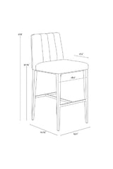 Vertical-Channeled Leather-Look Bar Stool by Splendido Wilbur Barstool, alternate view 13