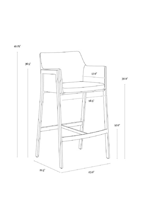 Leather-Look Bar Stool by Splendido Bernadette Barstool, alternate view 11