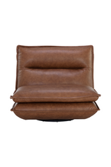 Brown Leather Swivel Armless Chair by Splendido Colson Accent Chair, alternate view 3