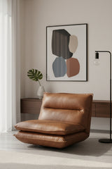 Brown Leather Swivel Armless Chair by Splendido Colson Accent Chair, alternate view 2
