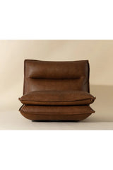 Brown Leather Swivel Armless Chair by Splendido Colson Accent Chair, alternate view 11