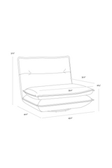 Brown Leather Swivel Armless Chair by Splendido Colson Accent Chair, alternate view 9