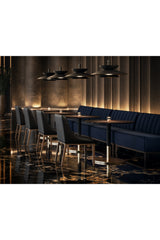 Blue Tufted-Back Banquette by Splendido Kosova Sofa, alternate view 9