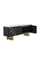 Faceted Black 4-Door Sideboard by Splendido Lautrec, alternate view 4