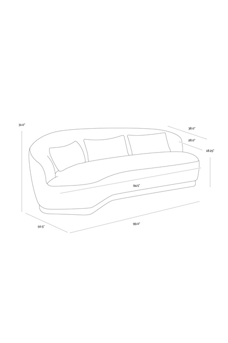 Minimalist Curved Sofa by Splendido Soraya, alternate view 17