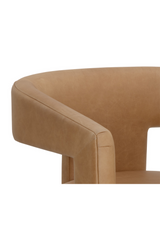 Brown Leather Sculptural Lounge Chair by Splendido Cobourg Accent Chair, alternate view 7
