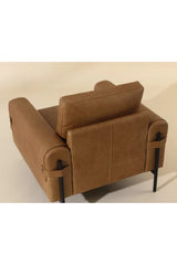 Strapped Brown Leather Lounge Chair by Splendido Camus Accent Chair, alternate view 12