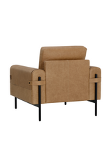 Strapped Brown Leather Lounge Chair by Splendido Camus Accent Chair, alternate view 5