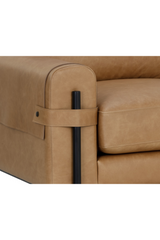 Strapped Brown Leather Lounge Chair by Splendido Camus Accent Chair, alternate view 7