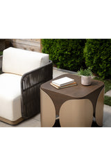 Timber Effect Indoor/Outdoor Side Table by Splendido Amarula, alternate view 10