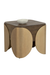 Timber Effect Indoor/Outdoor Side Table by Splendido Amarula, alternate view 4