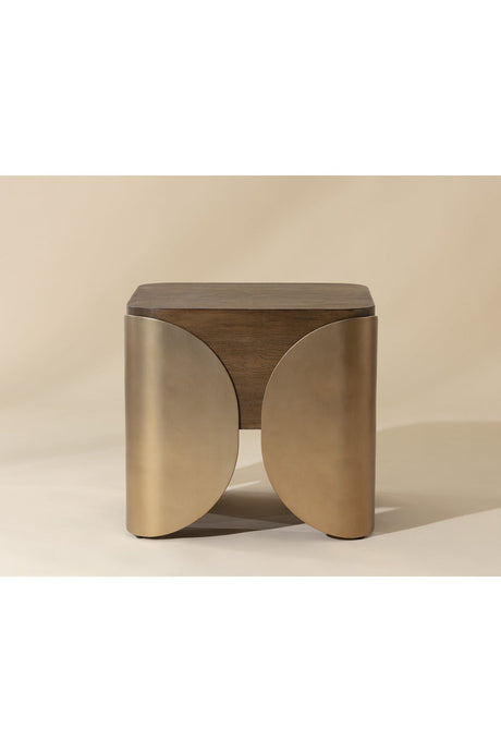 Timber Effect Indoor/Outdoor Side Table by Splendido Amarula, alternate view 7
