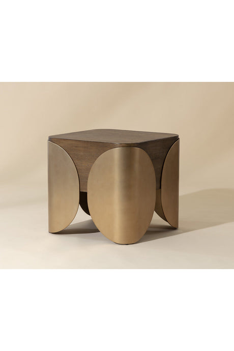 Timber Effect Indoor/Outdoor Side Table by Splendido Amarula, alternate view 8