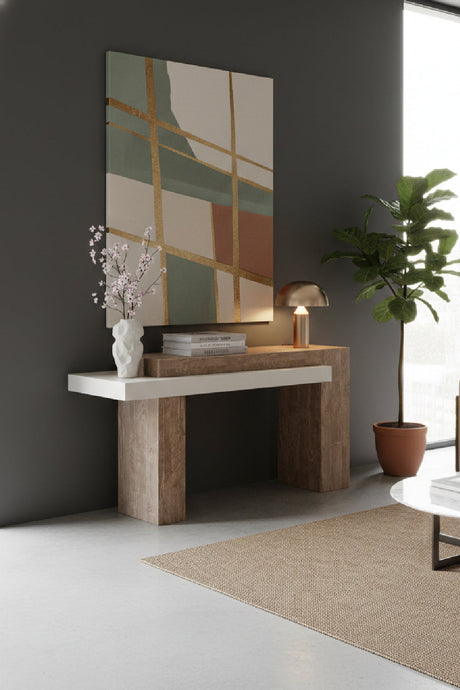 Rectangular Timber-Effect Indoor/Outdoor Console Table by Splendido Herriot, alternate view 4