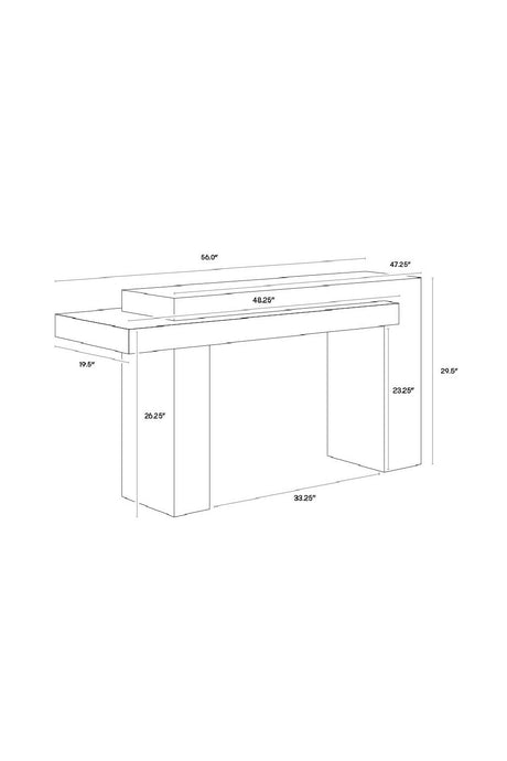 Rectangular Timber-Effect Indoor/Outdoor Console Table by Splendido Herriot, alternate view 5