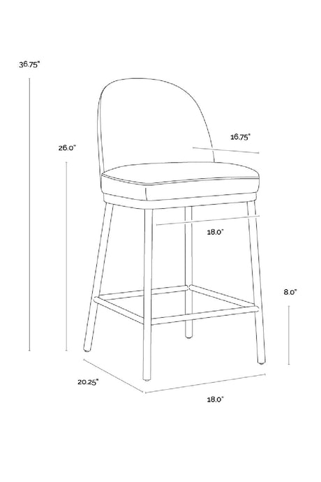 Minimalist Upholstered Counter Stool by Splendido Lavania, alternate view 9