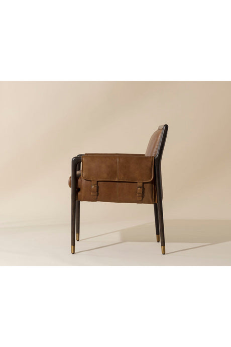 Buckle Flap Leather Dining Armchair by Splendido Mauti Dining Chair, alternate view 11