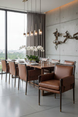 Buckle Flap Leather Dining Armchair by Splendido Mauti Dining Chair, alternate view 2