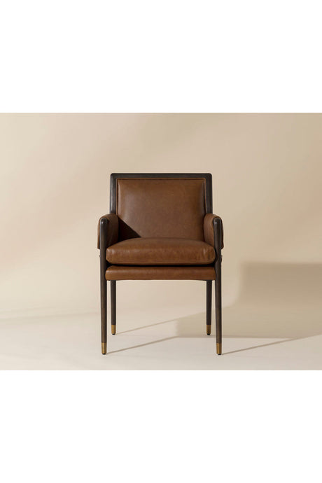 Buckle Flap Leather Dining Armchair by Splendido Mauti Dining Chair, alternate view 9