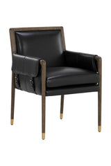 Buckle Flap Leather Dining Armchair by Splendido Mauti Dining Chair, alternate view 17